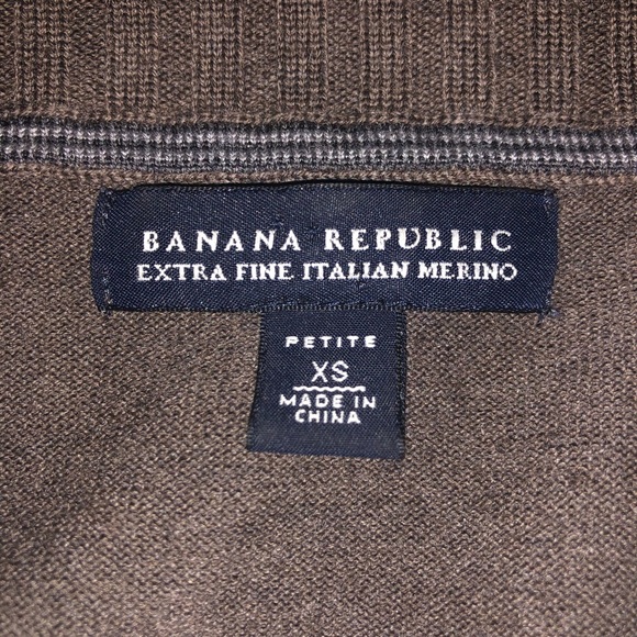 Banana Republic long sleeve merino extra fine wool cardigan in chocolate - Picture 7 of 8